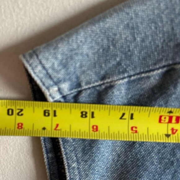 Lee Men Sleeve Less With Collar Front Button Closure Vintage Jeans Vest Blue Siz - Picture 2 of 6